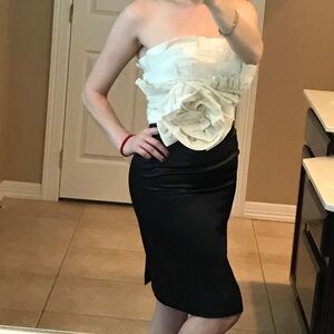 Max & Cleo Black and White Mini Dress